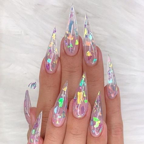 Miranda Richardson, Clear Acrylic Nails, Stiletto Nail Art, Stiletto Nails Designs, Clear Nails, Crystal Nails, Coffin Nails Designs, Dream Nails, Dope Nails