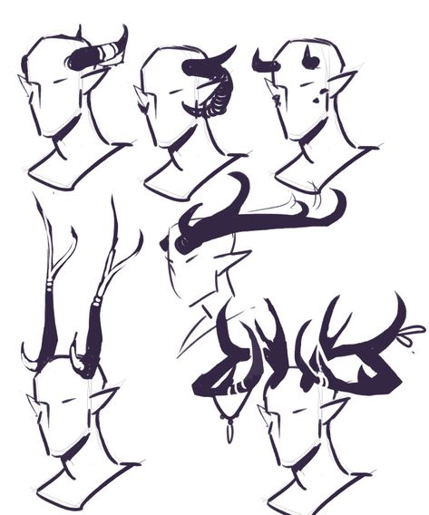 Different kinds of demon horns Monster Body Reference, Horns Drawing, Demon Horns, Arte Sketchbook, Concept Art Drawing, Creature Concept Art, Art Tutorials Drawing, Drawing Base, Drawing Poses