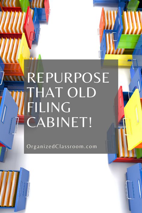 Have you digitized your paper files? What will you do with your now empty filing cabinet? I actually store construction paper and cardstock in mine! Classroom Filing Cabinet, Filing Cabinet Repurpose, Old Filing Cabinet, Filing Cabinet Makeover, Construction Paper Storage, Filing Cabinet Organization, File Cabinet Makeover, Organized Classroom, Spring Classroom