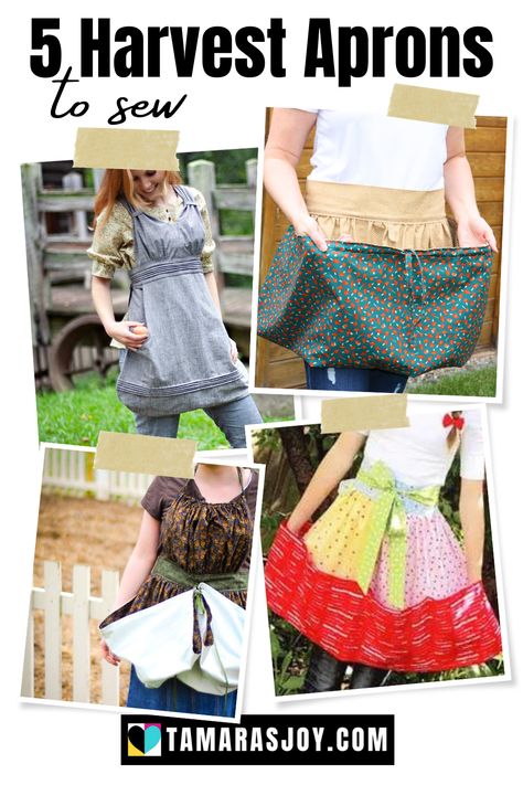 Here are 5 different Harvest Aprons that you can sew. This is a beginner friendly sewing project that will make any gardener thrilled to use. These harvest aprons are also known as gathering aprons. No matter what you call them, you will love to sew them. These aprons are beginner friendly and would make a great Christmas sewing gift! Free Apron Patterns, Apron Diy, Harvest Apron, Free Apron Pattern, Apron Pattern Free, Apron Patterns, Apron Pattern, Apron Sewing Pattern, Sewing Aprons