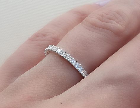 Princess Cut Diamond Eternity Ring 2mm . Prong Set Princess | Etsy Princess Cut Wedding Band, Crystal Point Jewelry, Diamond Eternity Ring, Half Eternity Wedding Band, Aura Crystals, Princess Cut Rings, Princess Cut Diamond, Eternity Wedding Band, Eternity Ring Diamond