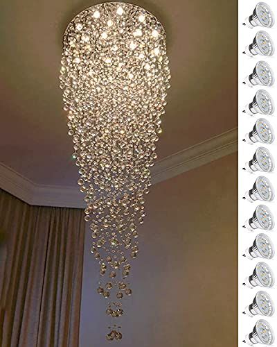 Chandelier Long Staircase, Big Chandelier High Ceilings, Long Chandelier High Ceilings, Rooms Lights, Long Chandeliers, Foyer Chandeliers, Hall Chandelier, Crystal Chandeliers For Living Room, Chandeliers For Living Room