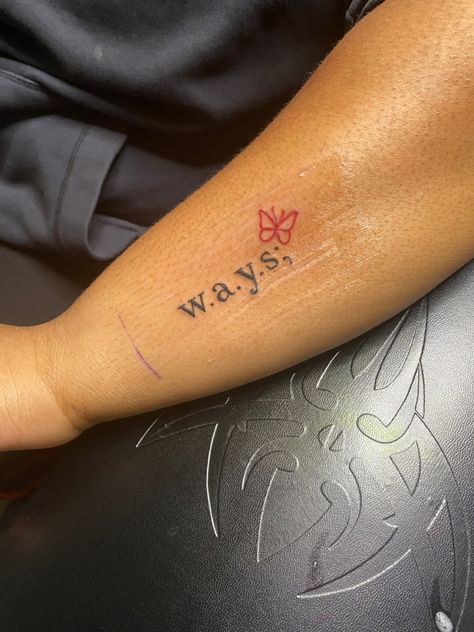 jhene aiko ways tattoo W A Y S Tattoo On Neck, Tattoo W.a.y.s, Ways Tattoo Jhene Aiko Meaning, Jhene Tattoo Ideas, Black Women Small Tattoos, W A Y S Tattoo Red, Jhene Aiko Ways, Black Girls Tattoos Ideas, Tattoo Ideas On Black Women