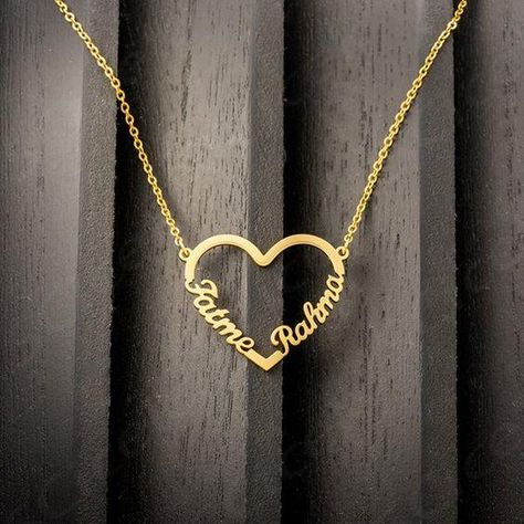 $39.99 Couple Name Locket Design Gold, Name Pendent Designs, Gold Ornaments Design, Necklace Name Design, Mugappu Chain, Snake Ring Gold, Locket Design, Fancy Jewellery Designs, Jewelry Set Design