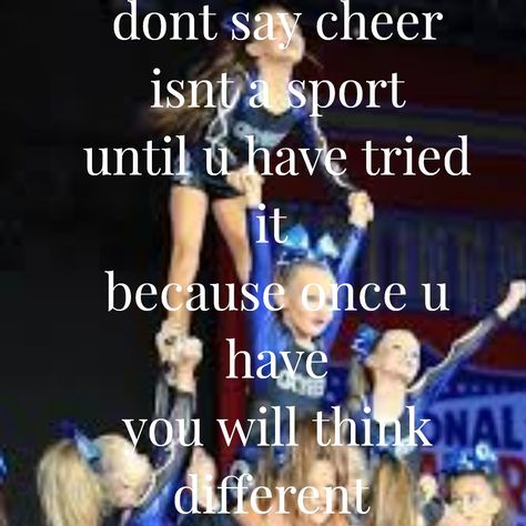 Yesss this is soooo true Cheerleading Workout, Tumbling Cheer, Cheer Athletic, Cheerleading Quotes, Cheer Routines, Allstar Cheerleading, Cheer Athletics, Sports Meet, Cheer Hair