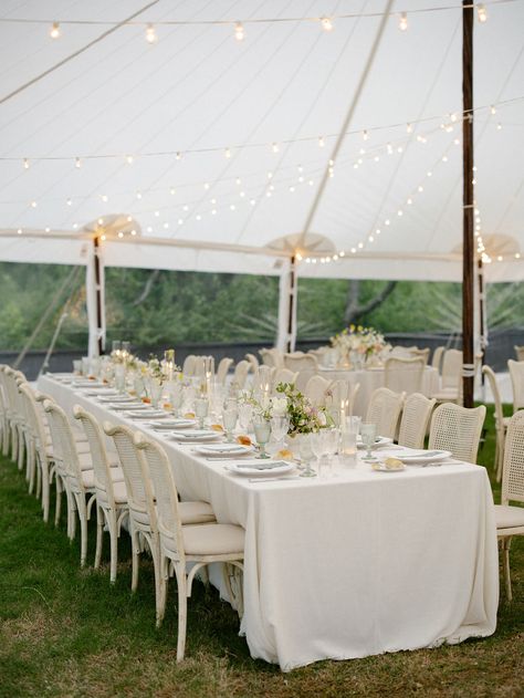 Tented weddings with string lights are always an absolute dream! ✨⁠
⁠
Vendors: ⁠
Photo: @tailorjamesphotography⁠
Planning + Design: @aislebewithyouweddings⁠
Florals: @emeraldandolive⁠
.⁠
.⁠
#weddinginspo #weddinginspiration #weddingrentals #weddingtable #weddingdetails #weddingday #bridesofok #oklahomawedding #weddinggoals #intimatewedding #weddingdesign #minimatrimoney #tulsa #tulsaweddings Tented Dinner Party, Small Outdoor Tent Wedding, Outdoor Tent Wedding, Tent Wedding Reception, Tent Decorations, Oklahoma Wedding, Tent Rentals, Outdoor Tent, Tent Wedding