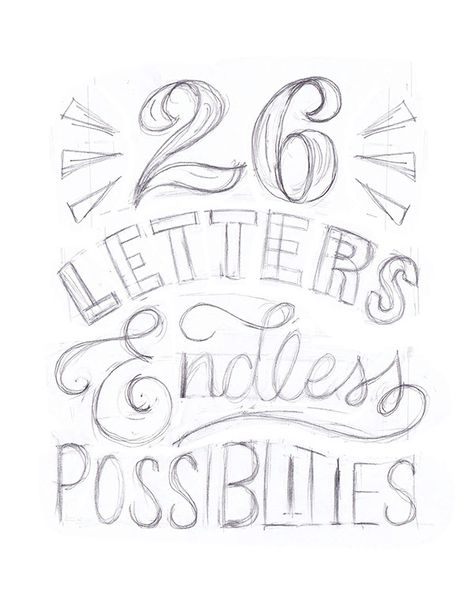 26 Letters Endless Possibilities on Behance Typography Sketch, Owl Tattoo Drawings, Home Graphic, Typography Drawing, Handwriting Logo, Design Alphabet, A Lettering, Lettering Guide, Scrapbook Quotes