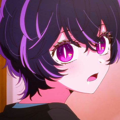 Abiko Samejima Icon, Oshi No Ko Eyes, Purple Hair Character, Purple Haired Anime Characters, Purple Hair Anime, Abiko Samejima, Anime Purple Hair, Colored Characters, Chibi Body