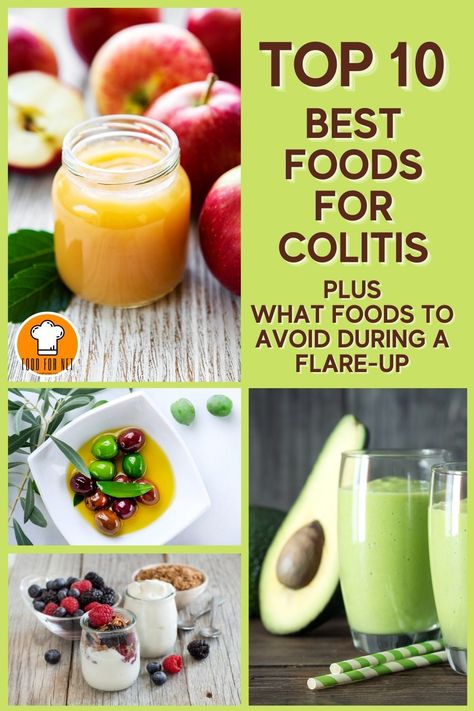 To best manage your colitis, you have to be aware of the food you are eating. Here's a list of 10 best foods for this condition as well as foods that you should avoid during a flare-up. #colitis #diet #food #bestfoods Foods For Ulcers Diet, Foods For Ulcers, Ibd Diet, Ulcer Diet, Crohns Diet, Bland Diet Recipes, Stomach Fat Burning Foods, Baking Soda Beauty Uses, Fiber Rich Foods