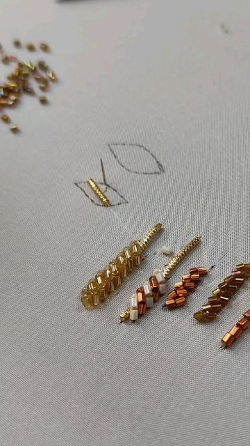 Couture Beading, Stamped Embroidery Kit, Gold Work Embroidery, Basic Hand Embroidery Stitches, Embroidery Fashion Detail, Hand Beaded Embroidery, Diy Bead Embroidery, Tambour Embroidery, Diy Embroidery Designs