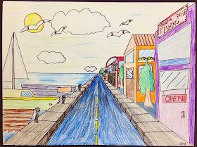 Linear Perspective Drawing, Linear Perspective, Mrs Smith, 5th Grade Art, Perspective Art, Architecture Drawing Art, Elementary Art Projects, Perspective Drawing, Art Lessons Elementary