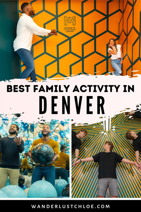 Looking for fun things to do in Denver with kids? This is one of the most captivating, mind-bending experiences in the city right now! #denver #museumofillusions #denvermuseums #thingstodoindenver #denverforkids #familydenver Denver With Kids, Denver Activities, Things To Do In Denver, Denver Museums, Estes Park Colorado, Toddler Winter, Usa Travel Destinations, Estes Park, Best Sites