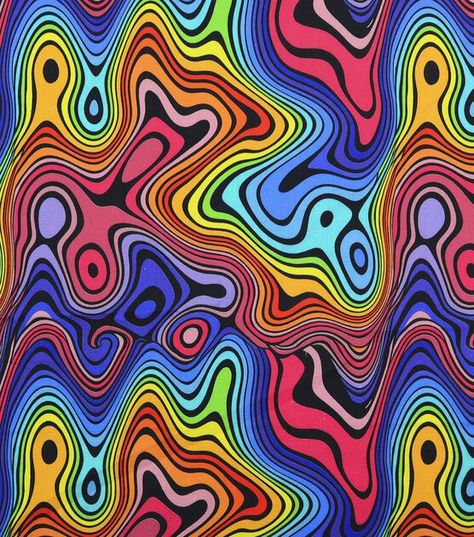 70's Psychedelic on Black Quilt Cotton Fabric by Keepsake Calico | JOANN 70s Design, Rainbow Swirl, Black Quilt, Dog Grooming, Swirl, Cotton Fabric, Rainbow, Fabric, Black