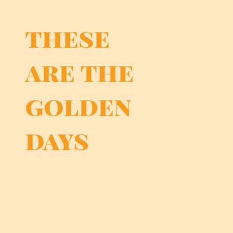 These are the golden days on We Heart It Golden Days Quotes, Golden Quotes Aesthetic, Golden Hour Party, Bday Vibes, Company Ideas, Gold Quotes, Circuit Crafts, Golden Quotes, Banner Ideas