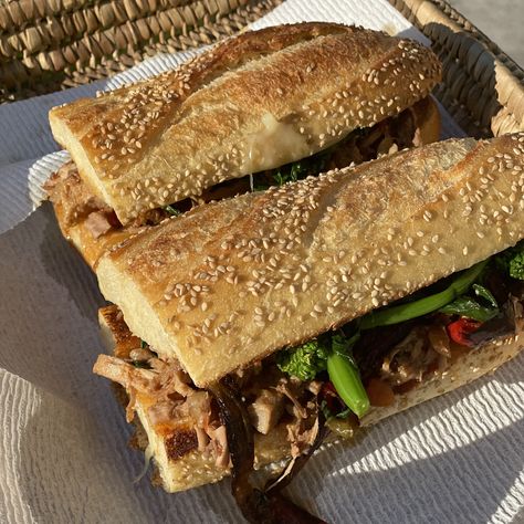 DiNic's Roast Pork Sandwich  | The Millennial Chef Philadelphia Roast Pork Sandwich Recipe, Philadelphia Sandwich, Pork Sandwich Recipes, Roast Pork Sandwich, Italian Rolls, Reading Terminal Market, Boneless Pork Shoulder, Roast Pork, Bread Toast