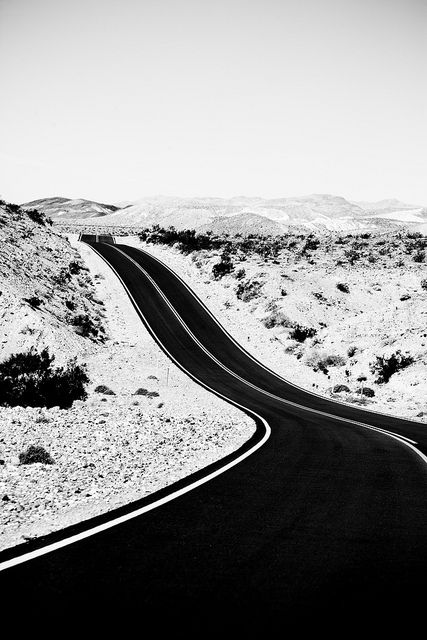 Overheats, by Thomas Hawk via Flickr. Empty Road, In The Middle Of Nowhere, Road Less Traveled, Middle Of Nowhere, Road Trippin, On The Road Again, Open Road, White Photo, Black And White Photography