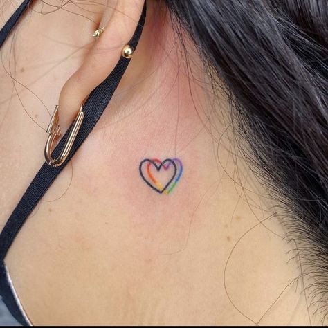 Tattoo Ideas Forearm, 44 Tattoo, Feminine Tattoo Ideas, Womens Tattoos, Lgbt Tattoo, Simple Heart Tattoos, Feminine Watercolor, Gay Tattoo, Pride Tattoo