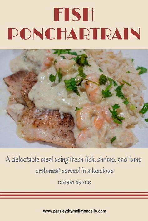 Crabmeat Cream Sauce, Ponchartrain Sauce, Pontchartrain Sauce Recipe, Seafood Dish Recipes, Sea Food Salad Recipes, Fish Dinner Recipes, Recipes Seafood, Crab Soup, Cajun Dishes