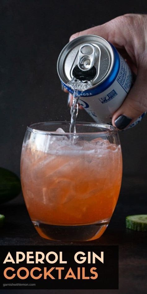 Looking for an uber refreshing cocktail? This Aperol Gin Cocktail filled with cucumber and lime is what your next happy hour needs! Vodka Cranberry Cocktail, Batch Cocktail Recipe, Liqueur Drinks, Prosecco Cocktails, Gin Tasting, Best Gin, Gin Cocktail Recipes, Cranberry Cocktail, Gin Drinks