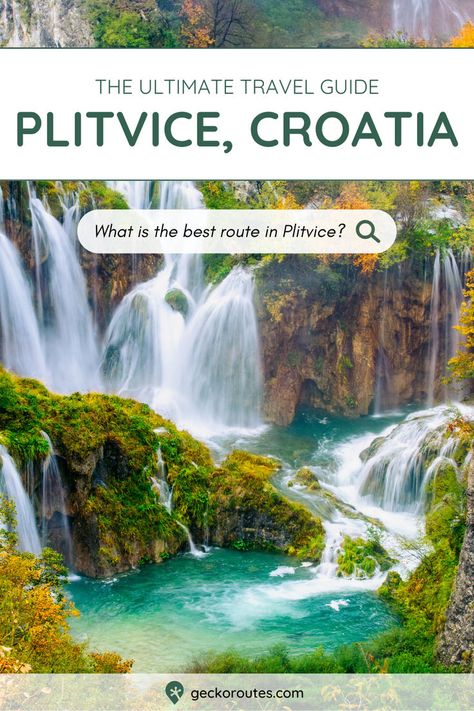 Plitvice National Park with its stunning waterfalls and unbelievably blue pools will undoubtedly be one of the best national parks you visit not only in Croatia but ever! Before you go, there are a few things you should know, like which route to hike, what entrance to use and what you should bring with you. Tap the pin to read our full guide to have the best time in Plitvice National Park in Croatia. Croatia National Park, European Summer Vacation, Plitvice National Park, Croatia Travel Guide, Best National Parks, Summer Vacation Destinations, Komodo Island, Visit Croatia, Plitvice Lakes National Park