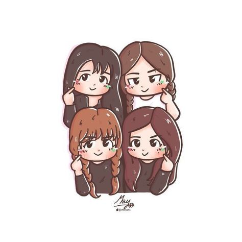 4 Cartoon Friends, Blackpink Anime, 4 Best Friends, Best Friend Drawings, Best Friends Cartoon, Friends Illustration, Bff Drawings, Friend Cartoon, Anime Muslim