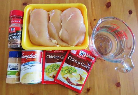 Crock Pot Chicken And Gravy, Chicken Gravy Mix, Crockpot Chicken And Gravy, Chicken And Gravy, Gravy Packet, Glazed Sweet Potatoes, Pork Chops And Gravy, Creamy Chicken Recipes, Crockpot Pork Chops