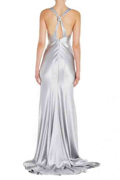 Fifty Shades Darker: Monique Lhuillier Gown Is a Treat | New Jersey Monthly 50 Shades Of Gray Wedding, Shades Of Gray Wedding, Gray Wedding Dress, Monique Lhuillier Gowns, Grad Dresses Short, Grad Dresses Long, Grey Wedding Dress, Satin Gowns, Gray Wedding