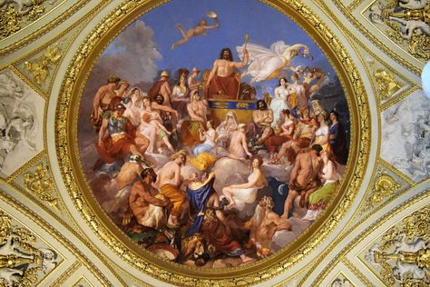 Pitti Palace | Emphasis on the Breathtaking Ceilings | Our Italian Journey Pitti Palace, Greek Paintings, Giorgio Vasari, Ceiling Painting, Mount Olympus, Web Gallery, Greek History, Painted Ceiling, Greek Gods