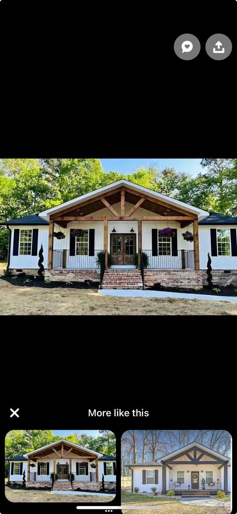 Double Wide Porch Ideas, Double Wide Porch, Porch Renovation, Double Wide Home, Cabin Remodel, Porch Sitting, House Remodeling, Front Porch Design, Mobile Home Parks