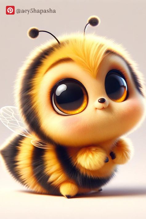 Bee Animation, Animated Bee, Pink Panther Cartoon, Bee Drawing, Buzzy Bee, Cute Animal Illustration, Animated Animals, Cute Fantasy Creatures, Baby Art