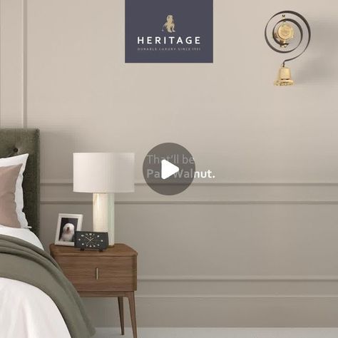 Dulux Heritage on Instagram: "Embrace the elegance of yesteryears with Dulux Heritage. It’s a feeling of feather pillows, the charm of four-poster beds, and the luxury of breakfast in bed. Featuring Pale Walnut, a warm, mid-toned neutral that brings a sense of the softest cashmere or the finest leather. 🛏️✨ #DuluxHeritageIreland #Itsafeeling #HomeComfort" Dulux Pale Walnut, Pale Walnut Dulux Heritage, Dulux Warm Neutrals, Dulux Just Walnut, Poster Beds, Dulux Heritage, Four Poster Bed, Four Poster, Feather Pillows