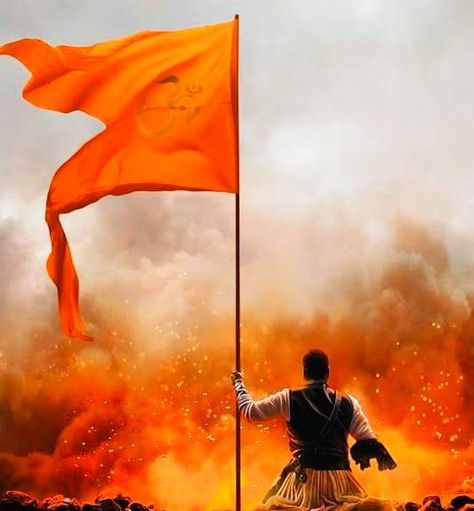 Orange Flag Hindu Wallpaper, Inspirational Poems In Hindi, Orange Flag, Best Cb, Indian Flag Wallpaper, Hd Dark Wallpapers, Army Images, Ram Navami, Line Art Images