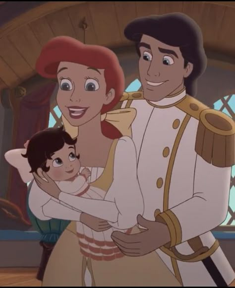 Ariel And Her Daughter, Ariel And Melody Costume, Ariel Eric And Melody, Ariel E Eric, Ariel And Eric Wallpaper, Melody And Ariel, Ariel And Melody, Eric And Ariel, Prince Eric And Ariel