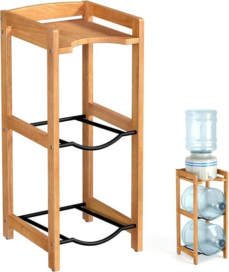 Amazon.com: 5 Gallon Water Jug Holder with Top Shelves, Natural Solid Wood Water Dispenser Stand 31"H, 3-Tiers 5 Gallon Water Jug Stand, Water Cooler Jug Rack, 5 Gallon Water Bottle Holder with 2 Slot & Top Shelf : Tools & Home Improvement Shelf Tools, Water Dispenser Stand, Kitchen Workshop, 5 Gallon Water Bottle, Gallon Water Jug, Gallon Water Bottle, Water Dispensers, Water Bottle Holder, Water Bottle Holders