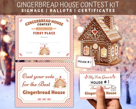 Gingerbread House Competition Party, Gingerbread Contest, Gingerbread House Decorating, Cool Gingerbread Houses, Christmas Contests, Holiday Contest, Office Party Games, Gingerbread Party, Santas Coming