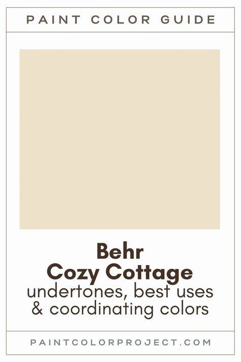 Looking for the perfect yellow paint color for your home? Let’s talk about Behr Cozy Cottage and if it might be right for your home! Cottage Color Palette, French Country Paint Colors, Yellow Paint Color, Cottage Paint Colors, Yellow Painted Walls, Paint Color Guide, Beige Paint Colors, Shutter Colors, Warm Paint Colors