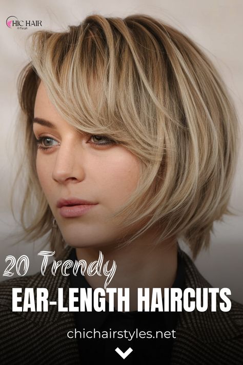 Layered short bob with subtle layers, adding dimension and depth to an ear-length haircut. Layered Short Bob, Long Layered Curly Hair, Light Bangs, Shaggy Pixie Cuts, Subtle Layers, Curled Bob, Soft Bangs, Layered Short, Short Bangs