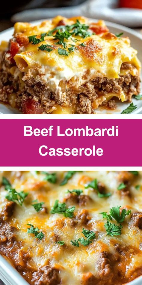 Beef Lombardi, Ground Beef Noodles, Pasta And Cheese, Yummy Casserole Recipes, Beef Sauce, Beef Noodles, Cheesy Casserole, Easy Casserole Recipes, Beef Casserole