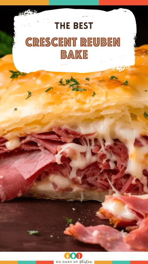 Reuben Bake Recipe, Tender Corned Beef, Reuben Bake, Crescent Roll Recipes Dinner, Reuben Recipe, Reuben Casserole, Crescent Bake, Crescent Recipes, Corned Beef Recipes