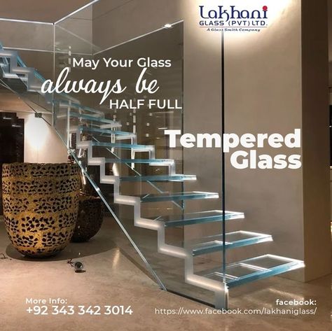 Tempered glass railing adds openness, makes spaces feel more extensive, and allows for better light flow. When designed and installed correctly, it adds luxury and value to a home while being remarkably safe and functional. Call Lakhani Glass today for a better living experience! Get free quotation now: ✆ 0343-3423014 #lakhaniglass #temperedglass #exteriordesign #heatresistant #luxuryliving #glassproducts #safetyglass #interiordesign #architecture #glass #homedecor Tempered Glass Railing, Glass Railing, Glass Work, Safety Glass, Railing, Luxury Living, Exterior Design, Heat Resistant, Tempered Glass