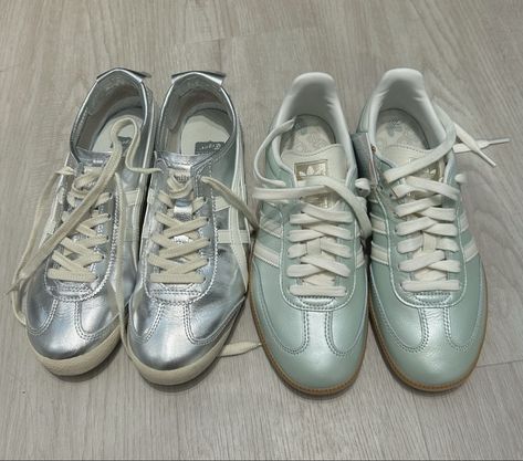 Onitsuka tiger mexico 66 and Original Adidas Sambas metallic 🤩 Onitsuka Shoes, Tiger Onitsuka, Adidas Sambas, Tiger Mexico 66, Onitsuka Tiger Mexico 66, Mexico 66, Onitsuka Tiger, Wedge Sneakers, Adidas Samba