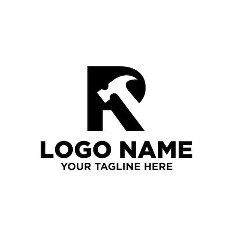 Hammer Logo Design, Hammer Logo, Psd Icon, Letter R, 로고 디자인, Vector Photo, Premium Vector, Graphic Resources, Logo Design