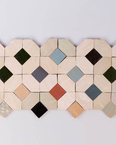 Colourful Mosaic Zellige Tile - Otto Tiles & Design US Tile Kitchen Transition To Wood Floor, Absinthe Zellige Tile, Bright Tiles Kitchen, English Floor Tiles, 1970s Tile Bathroom, Pasta Tiles Merida, Spanish Wall Tiles, Outdoor Tile Pattern, Tiled Sink Bathroom