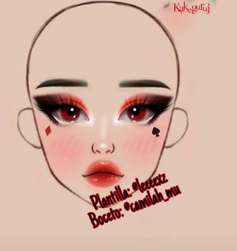 Queen Of Hearts Makeup Ideas Simple, Red Egirl Make Up, Easy Queen Of Hearts Makeup, Card Makeup Look, Queen Of Hearts Inspired Makeup, Queen Of Hearts Costume Makeup, Queen Of Hearts Costume Aesthetic, Queen Of Hearts Makeup Ideas, Lobster Makeup