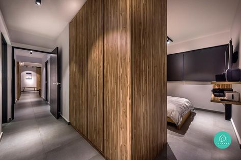 12 Must-See Ideas For Your 4-Room / 5-Room HDB Renovation Hdb Bto 4 Room Master Bedrooms, Hdb Master Room Design, Bto Master Bedrooms, Hdb Wardrobe, 5 Room Bto Interior Design, Bedroom Wardrobe Design Ideas, Hdb Renovation, 2025 Design, Wardrobe Design Ideas