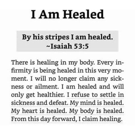 By Your Stripes I Am Healed, Body Healing Prayers, By His Stripes You Are Healed, By His Stripes I Am Healed, I’m Healed Quotes, Scripture On Healing Sickness, Scripture For Sickness And Healing, Gods Healing Power, Scripture About Healing Sickness