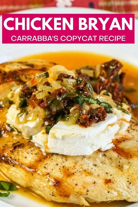 Carrara’s Chicken Bryan, Chicken O'brien Carrabas, Chicken Brian Recipes, Carrabas Chicken Bryan Recipe, Copycat Chicken Bryan, Carabbas Chicken Bryan Recipe, Carabas Chicken Bryan, Copycat Chicken Bryan Recipe, Carrabas Chicken Bryan Copycat