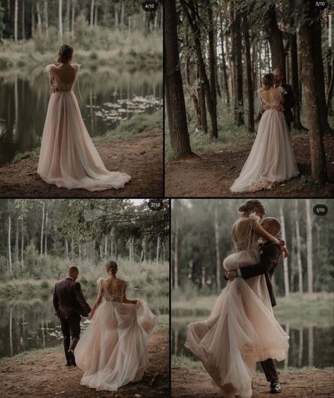 Bohemian Wedding Photos, Forest Wedding Photography, Forest Theme Wedding, Wedding Portrait Poses, Enchanted Forest Wedding, Wedding Picture Poses, Romantic Wedding Photos, Wedding Couple Poses, Dresses Style