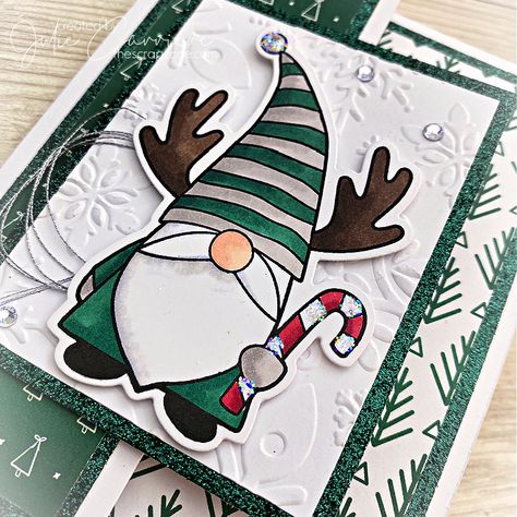 Christmas Stamped Cards, Christmas Gnomes Cards, Christmas Fun Fold Cards, Christmas Birthday Card, Fun Fold Christmas Cards Handmade, Gatefold Christmas Cards, Gnome Card Ideas, Fun Fold Christmas Cards, Christmas Cards For Mom