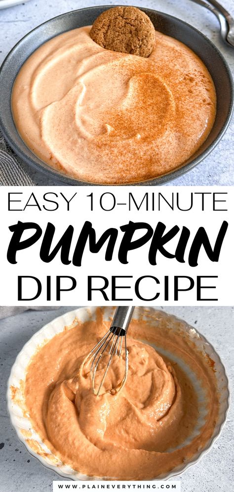 Easy Pumpkin Dip Recipe For Fall & Thanksgiving Pumpkin Appetizers Easy, Pumpkin Dessert Dip, Pumpkin Pie Dip Recipe, Easy Pumpkin Dip, Pumpkin Dip Recipe, Pumpkin Appetizers, Pumpkin Pie Dip, Recipe For Fall, Pie Dip